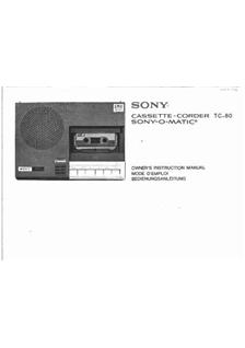 Sony TC 80 manual. Camera Instructions.